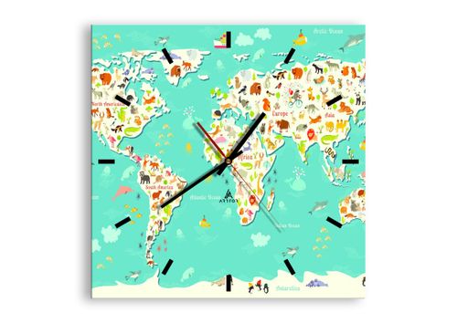 Zegar Ścienny - Mapa Kontynent - 40X40 Cm - C3Ac40X40-3106 na Arena.pl