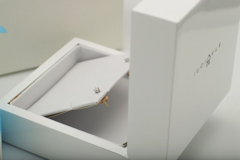 Emaga Złote kolczyki KXD2555 - Diament zdjęcie 8