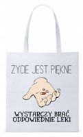 Dla Doktora Lekarza Torba Eco Biała Shopper Z Nadrukiem Ze Zdjęciem