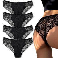 4 PAK KORONKOWE FIGI MAJTKI JAKOŚĆ PREMIUM CZARNE #L