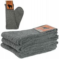 3x WEŁNA 99% WEŁNIANE GRUBE SKARPETY Nebat szare 43-46