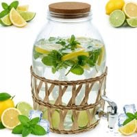 SŁÓJ Z KRANIKIEM SŁOIK SZKLANY 5,5 L PRZEŹROCZYSTY DO WODY LEMONIADY 29 CM