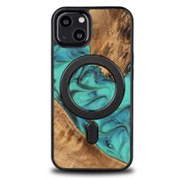 etui bewood unique na iphone 13 - turquoise z magsafe