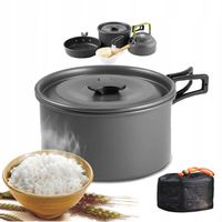 ZESTAW NACZYŃ KEMPINGOWYCH DO GOTOWANIA OUTDOOROWYCH 10SZT DLA 2-3 OSÓB