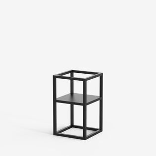 Kwietnik metalowy JUKA loft 50 cm czarny / biały