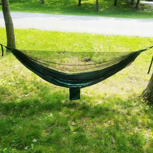 HAMAK KEMPINGOWY Z MOSKITIERĄ, HAMAK PODRÓŻNY DO UŻYTKU NA ZEWNĄTRZ, 270 CM na Arena.pl