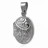 SREBRNY OTWIERANY OWALNY SEKRETNIK PUZDERKO WZOREK