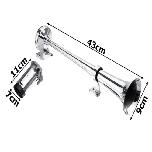 Klakson trąbka pneumatyczna 150db fanfara klakson chrom kompresor 12v na Arena.pl