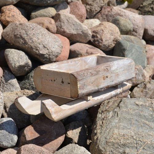 Doniczka donica sanki drewniane kory sanie duże na Arena.pl