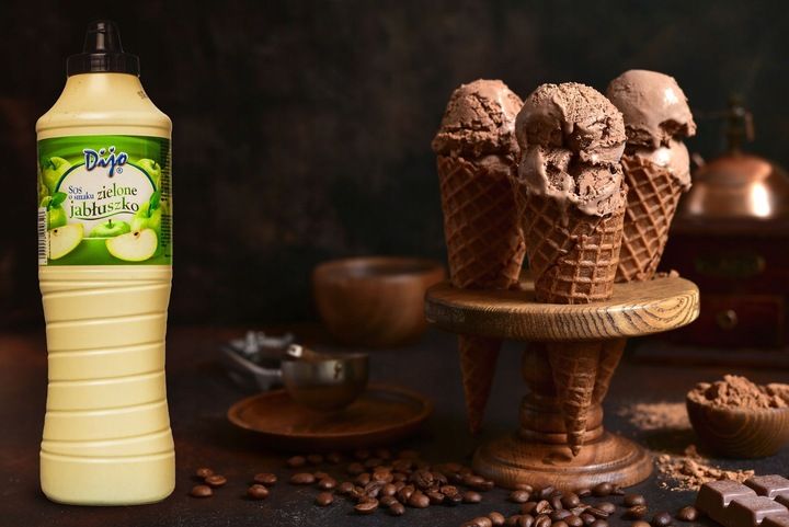 Sos Polewa do Lodów DIJO Topping 1kg JABŁKOWY Zielone Jabłko 1 LITR zdjęcie 5