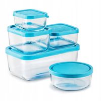 2 x POJEMNIKI NA ŻYWNOŚĆ SZKLANY ZESTAW SZKLANE HERMETYCZNE LUNCHBOX 5szt