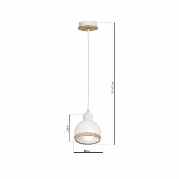 LAMPA WISZĄCA OVAL WHITE 1XE27 zdjęcie 8