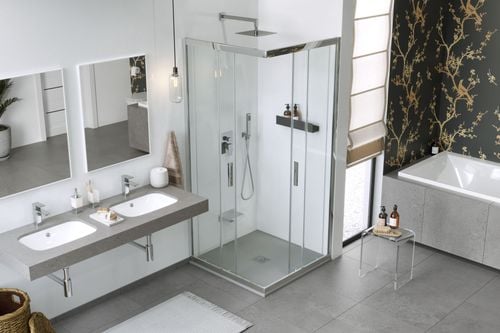 Arda brodzik kwadratowy 90x90 cm  kompozytowy, beton na Arena.pl