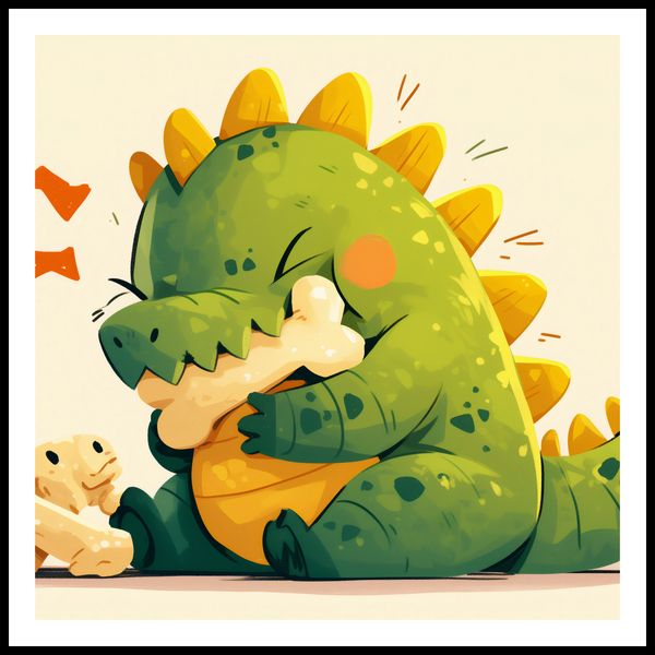 Plakat 100x100cm Uroczy Dinozaur zdjęcie 3