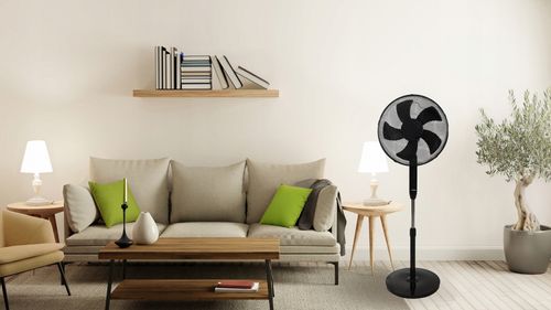 Wentylator podłogowy wiatrak stojący 5 łopatek mocny timer pilot 3 tryby na Arena.pl
