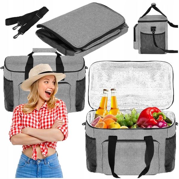 TORBA TERMICZNA śniadaniowa PLAŻOWA PIKNIKOWA lodówka NA JEDZENIE 28 litrów zdjęcie 3