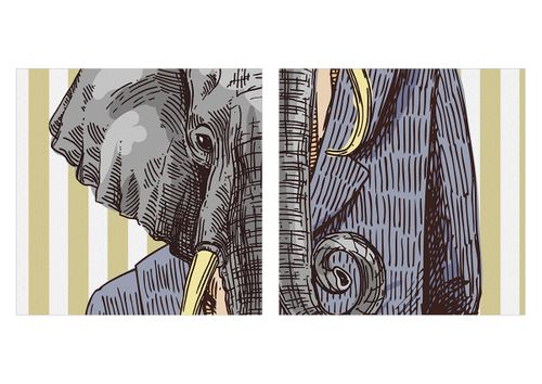 Obraz Na Płótnie - Słoń Elegant  - 150X50 Cm - Ca150X50-3209 na Arena.pl