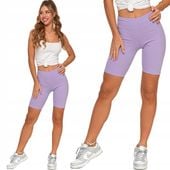 Moraj Prążkowane Legginsy Kolarki z Wysokim Stanem 850-013 Lilia S/M