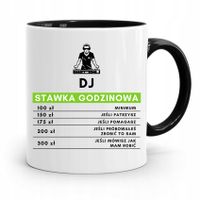 Dla Dja Muzyka Kubek Czarny Dj Stawka Godzinowa Z Nadrukiem Ze Zdjęciem