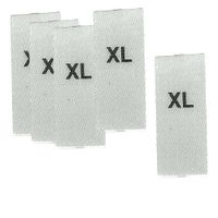 Wszywka metka rozmiar XL 15 x 35 mm biała 25 szt.