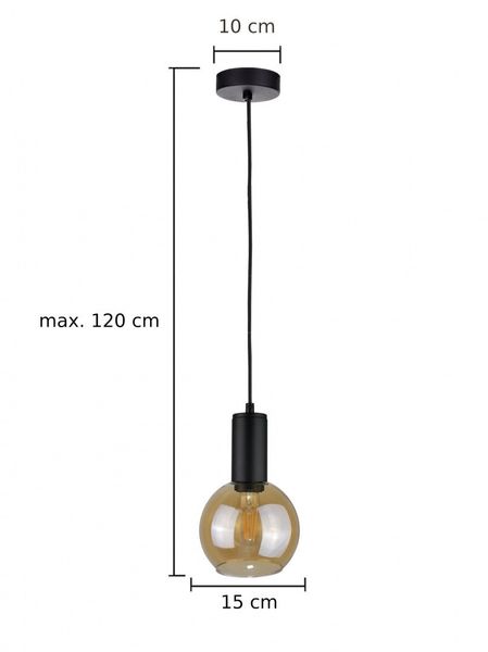 Lampa wisząca 1xE27 JANTAR BLACK zdjęcie 4