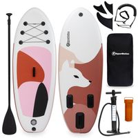 Deska SUP HyperMotion pompowana dla dzieci 215 cm z wiosłem różowa