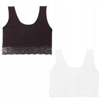 Top Biustonosz Dziewczęcy Bawełniany Koronka Gładkie 2 szt Zestaw MORAJ 128