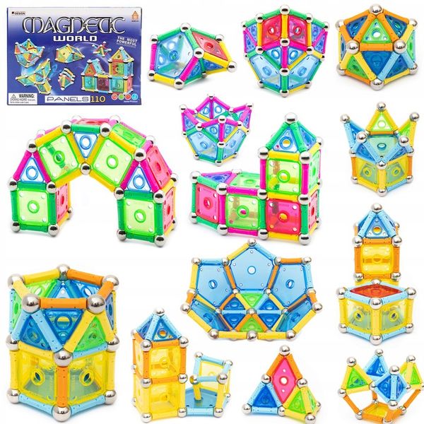 KLOCKI MAGNETYCZNE PANELS 110 MAGNETIC WORLD KLOCKI KONSTRUKCYJNE MAGNES zdjęcie 1