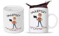 Zestaw Dla Informatyka Prezent Kubek + Skarbonka Z Nadrukiem Ze Zdjęciem