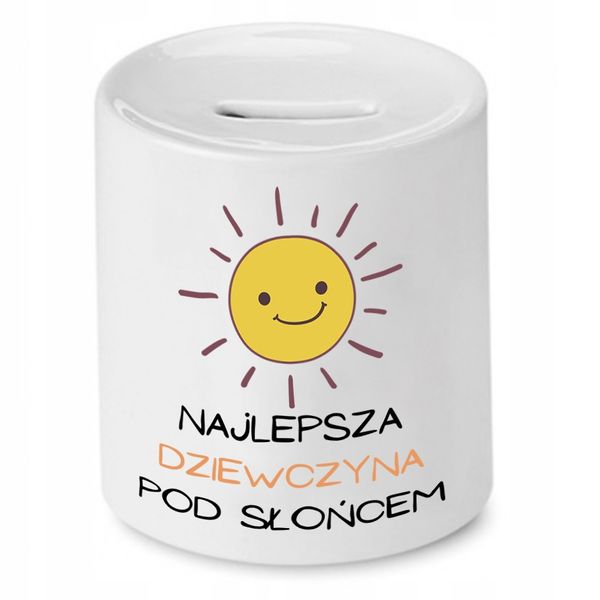Skarbonka Dla Dziewczyny Najlepsza Pod Słońcem Z Nadrukiem Ze Zdjęciem zdjęcie 1