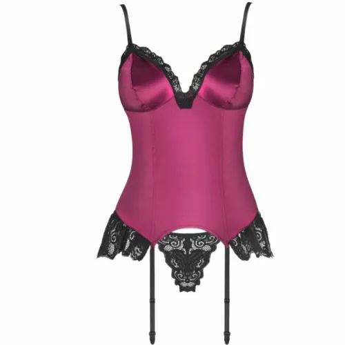 livco corsetti agrafena gorset z stringami l/xl bordowy elegancki na Arena.pl