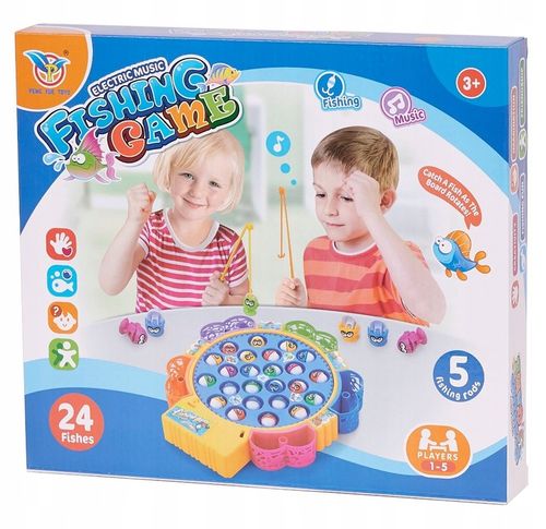 Gra Łowienie Rybek Zręcznościowa Rybki Do Łowienia 24 szt + 5 Wędki Muzyka na Arena.pl
