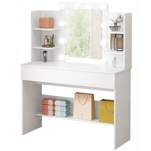 TOALETKA KOSMETYCZNA MAKIJAŻU WIZAŻU Z LUSTREM LED LOFT NOWOCZESNA 110 na Arena.pl