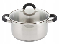 Garnek ze stali nierdzewnej z pokrywką 4L 22cm na gaz indukcja KINGHOFF