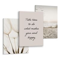 Obrazy Do Sypialni MORZE Plaża Rośliny Dmuchawce Pejzaż 90cm x 40cm