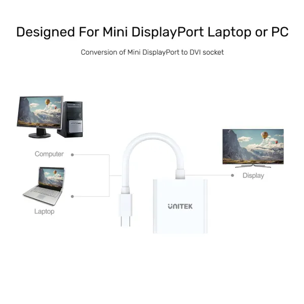 Unitek Adapter miniDisplayPort na DVI zdjęcie 4