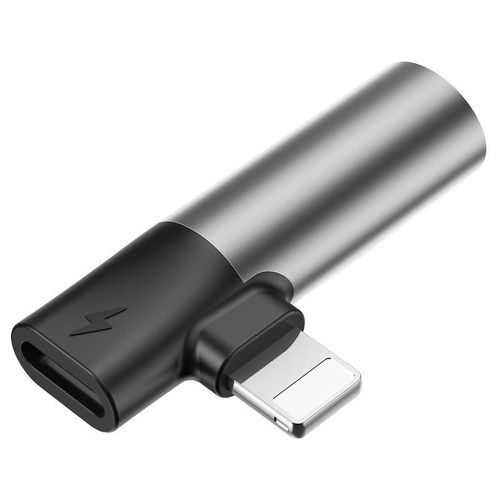 Adapter Audio Baseus L43 Lightning do Mini Jack 3.5mm + Lightning (srebrny) na Arena.pl