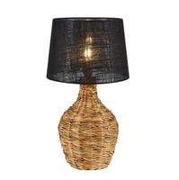 Abażurowa lampa stojąca Paglia 108770 Markslojd ratan czarny brązowy