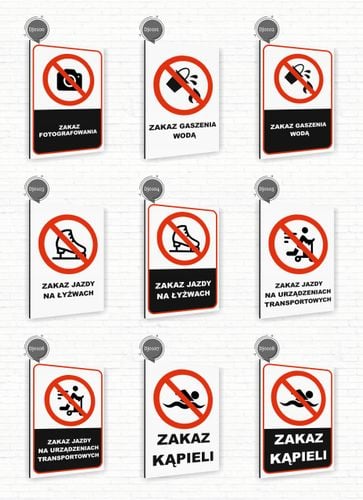 Tabliczka znak informacyjny 40x30 Biała ZAKAZ SIKANIA NA PODŁOGĘ Nierdzewna na Arena.pl