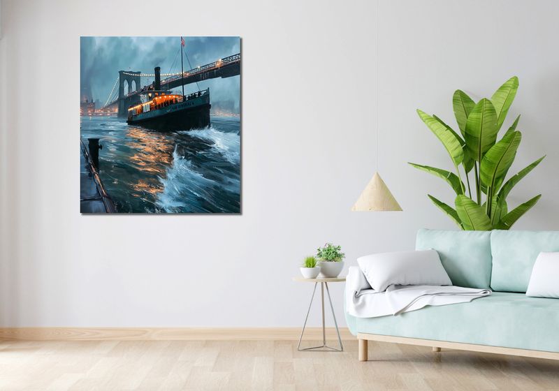 Obraz 90x100cm Stary Parowiec zdjęcie 2