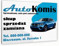 nadruk UV TABLICZKA reklamowa nierdzewna dibond 40x30 szyld AUTO KOMIS