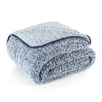 Miękki koc barankowy KOALA 200X220 granatowy+biały