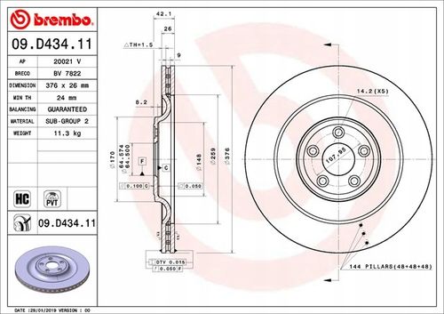 TARCZA HAM TYL 376X26 V BREMBO na Arena.pl