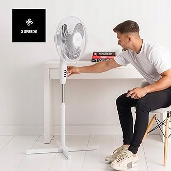 CICHY WYDAJNY WENTYLATOR STOŁOWY 45W na Arena.pl