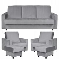 Zestaw mebli wypoczynkowy Alicja wersalka kanapa fotele pufy Family Meble