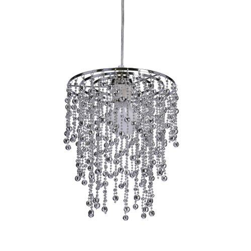 Roni lampa wisząca 1x60W E27 abażur chromowy na Arena.pl