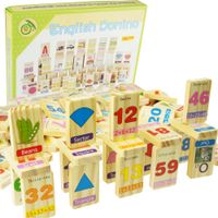 DLA DZIECI ZESTAW EDUKACYJNYCH DREWNIANYCH KLOCKÓW