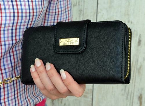 PORTFEL DAMSKI DUŻY TOREBKA NA ZAMEK PODWÓJNY MODNY ORGANIZER SUWAK STYLOWY na Arena.pl