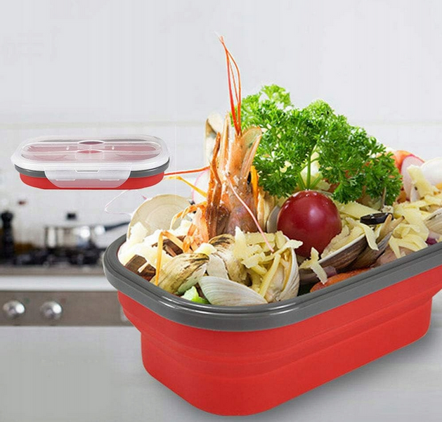 Pojemnik silikonowy na śniadanie śniadaniówka na żywność 1000ml LUNCH zdjęcie 5