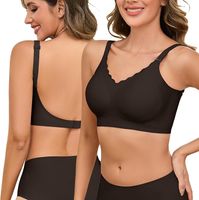 Biustonosz bezszwowy bez pleców push-up odpinane ramiączka czarny r. S